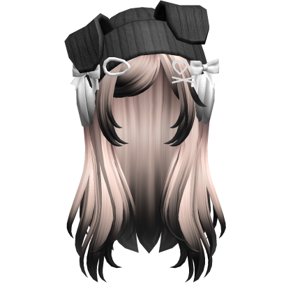 Soft Hair w/ Cute Puppy Beanie (Blonde&Black) Roblox item