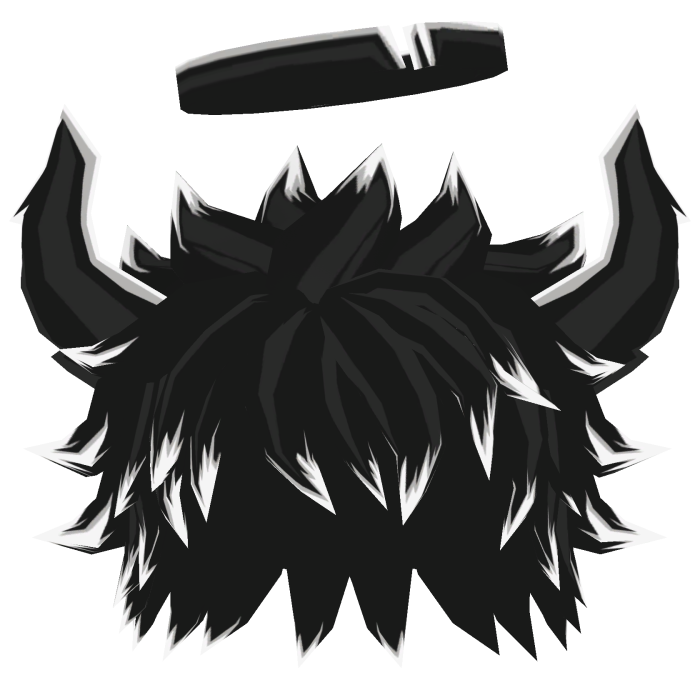 Black Spiky Emo Demon Hair Horns Halo Evil Boy