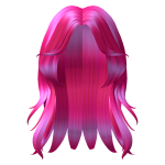 Pink Wispy Popular Middle Part
