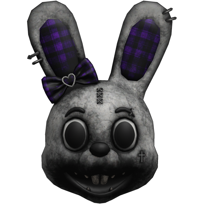 scary psycho halloween bunny mask purple