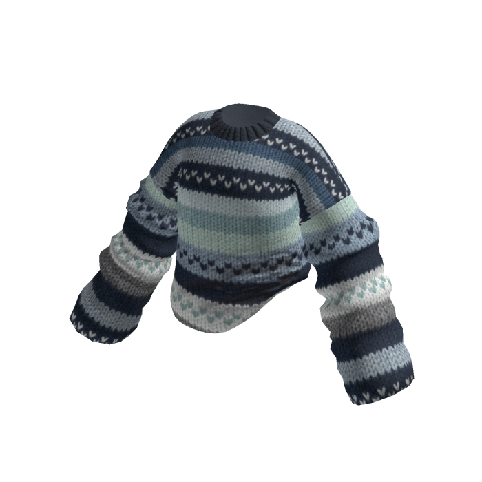 Blue & Grey Fair Isle Knit Sweater