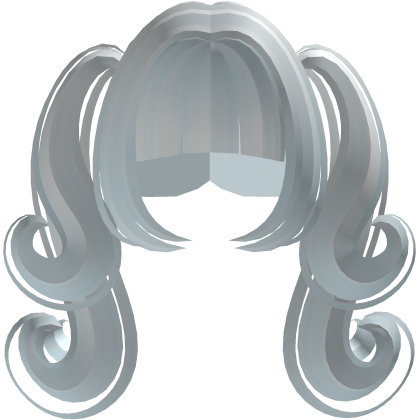 cute blue double curly pigtails
