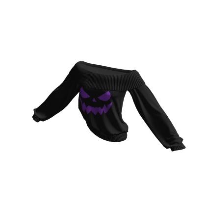 Black Halloween Knitted Off Shoulder Sweater