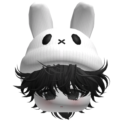 Moe Messy Boy Hair W/ Bunny Hat Black