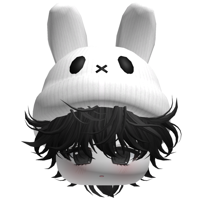 Moe Messy Boy Hair W/ Bunny Hat Black