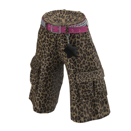 💗Y2K URBAN LOOSE STAR CARGO_LEOPARD thumbnail