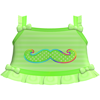 cute green mustache rainbow tweencore cutecore top