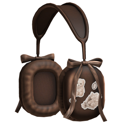 Ribboned Coquette Headphones (Brown) Roblox item