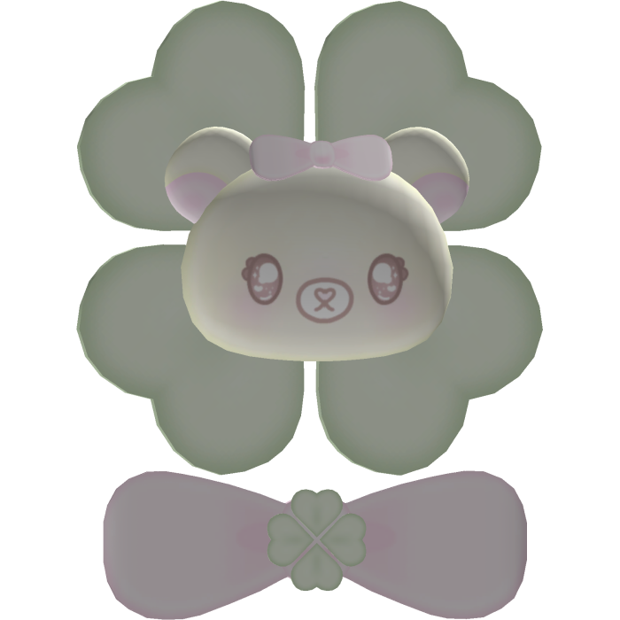. ‿ ♡ cutest matching kuma clover hairpin