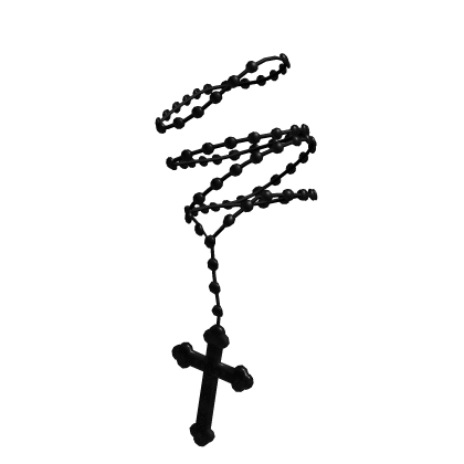 holding rosary cross necklace 3.0 black