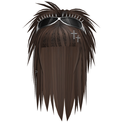 scene messy hair w spike goggles brown leopard Roblox item