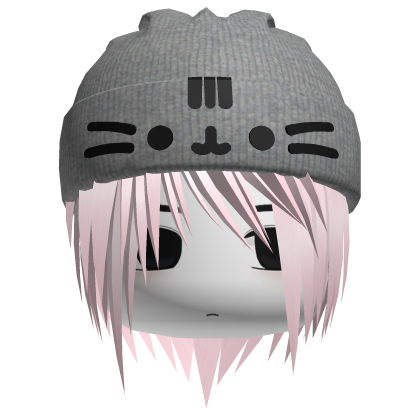 chill skater boy pink hair & cat beanie Roblox item