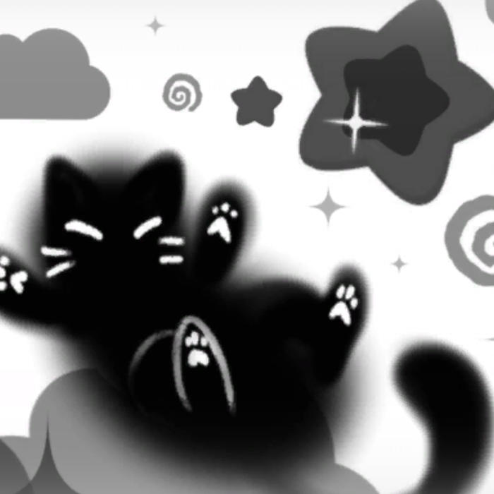 Playful Black Cat Emo Background
