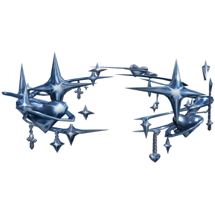 Chrome Aura with Cross and Hearts - Blue