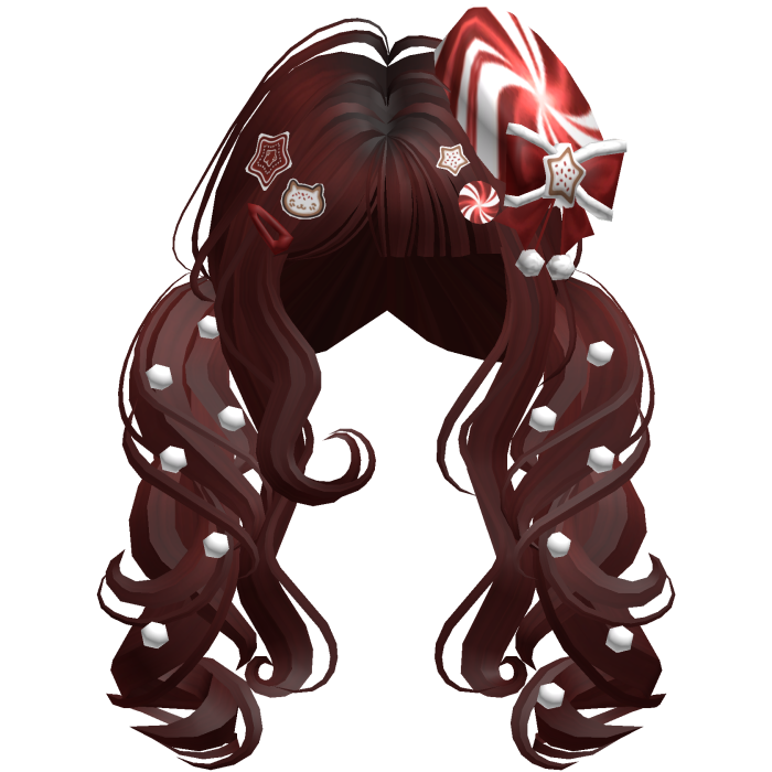 ♡ Christmas Peppermint Pigtails (Red)