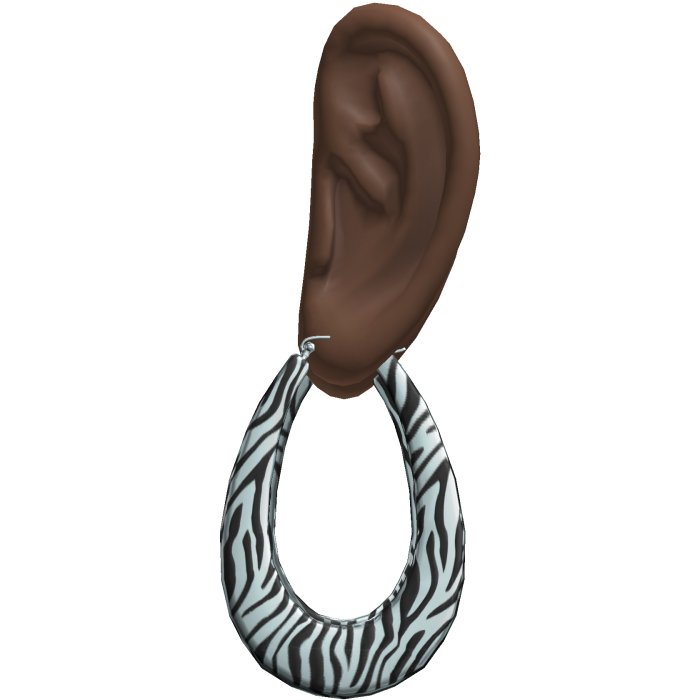 Blue Zebra 2000s Teardrop Earrings Ears