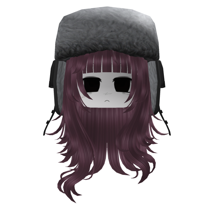 Cute Emo Long Ushanka Hair W/ Face (Pink)
