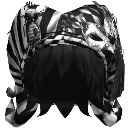 Black Gothic Circus Jester Hat w Black Hair Roblox item
