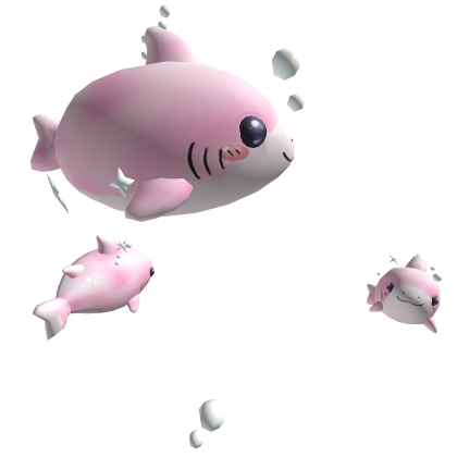 chibi shark aura in light pink Roblox item