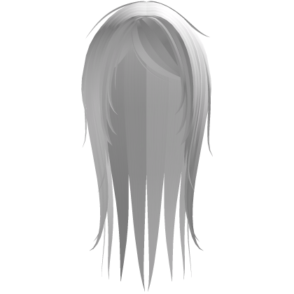 White Emo Side Swept Messy Long Hair Roblox item