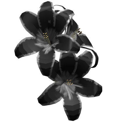 Summer Flowers Hair Clip In Black & Silver Roblox item