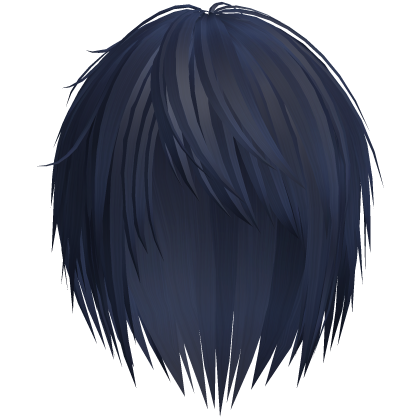 dark blue vkei scene emo messy boy hair Roblox item
