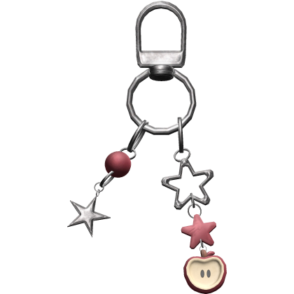 ♡ cute igari apple star keychain in red