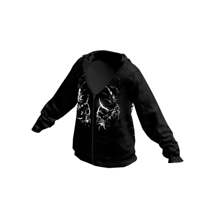 GLOWING Black Emo Design Zip Up Emissive Jacket 1
