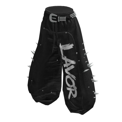 Y2K Baggy Grunge Spike Jeans (Black) | Roblox Item - Rolimon's