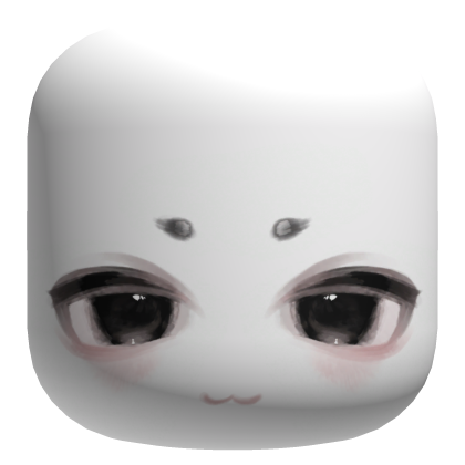 Cute Watercolor Style Face - White