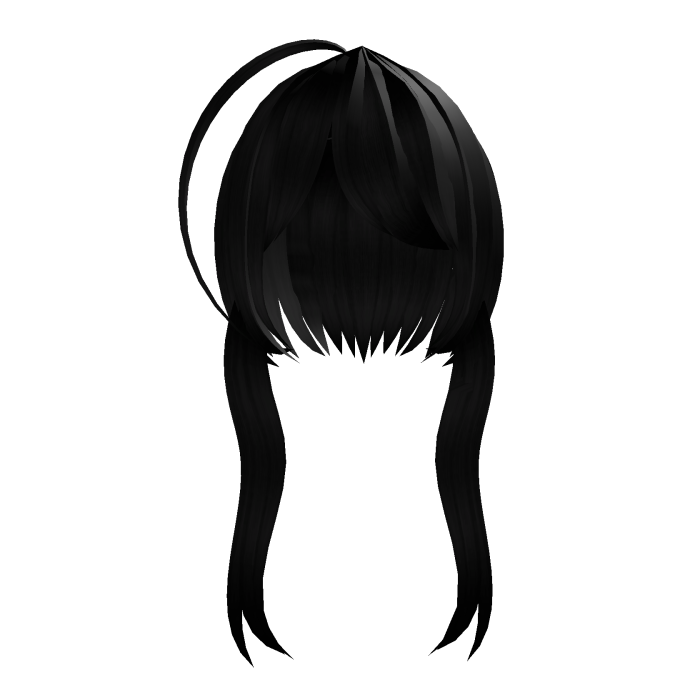 black cute kawaii anime messy vkei hair with bangs