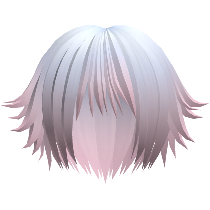 cute messy anime short hair in blue to pink Roblox item