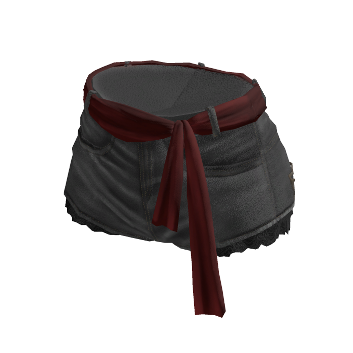 Sash Tie Denim Shorts (Grey)