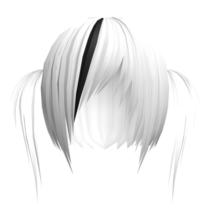  “(ノ _ ╹,, )҂ White + Black choppy twintails Roblox item