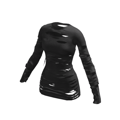 ʚ♡ɞ Ripped Grunge Black Emo Dress thumbnail