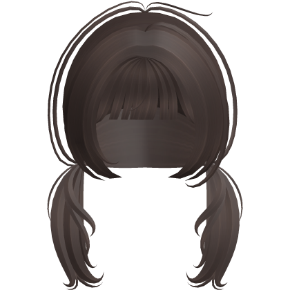 Adorable Short Low Pigtails In Dark Brown