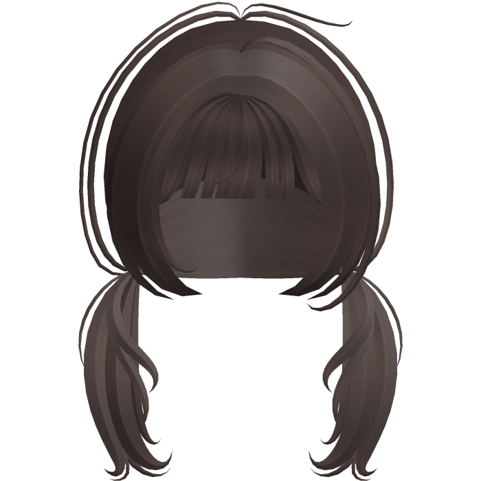 Adorable Short Low Pigtails In Dark Brown
