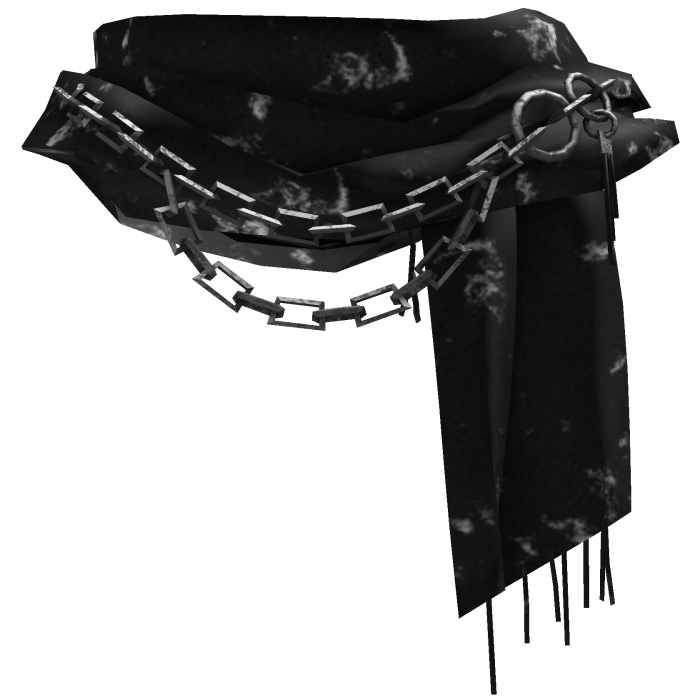 Black Emo Grunge Distressed Chain Neck Scarf