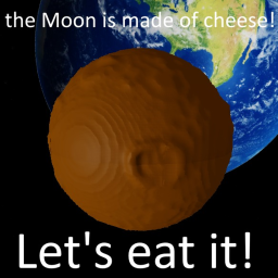 the moon is made of cheese, let's eat it! icon