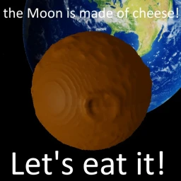 the moon is made of cheese, let's eat it! icon