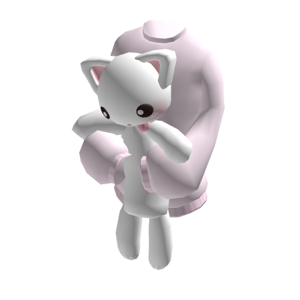 cute kawaii silly kitty pink huggable sweater thumbnail