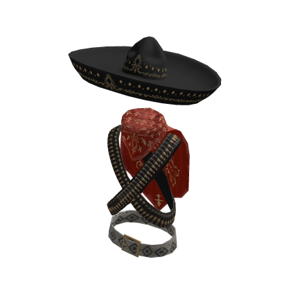 Cyber Charro 5 de Mayo Mexican white Belt and Hat