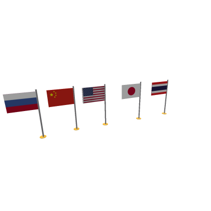 Flag (Pack) Russia, China, USA, Japan, Thailand