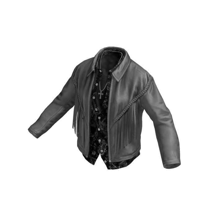 Gray Layered Tassel Leather Jacket