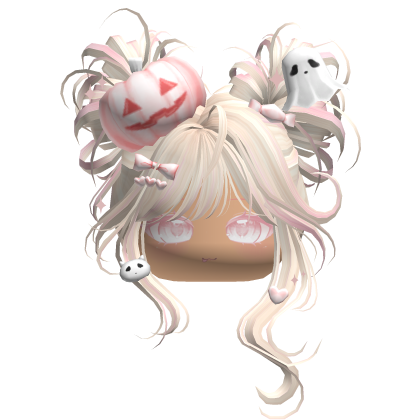 Halloween Pumpkin Buns w/ Bows (Yellow&Pink) Roblox item