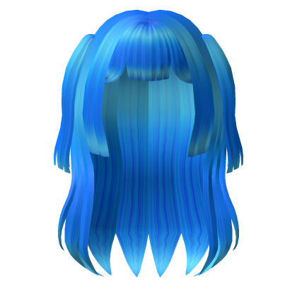 Blue Half-Up Long Straight Hair thumbnail