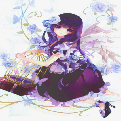 Purple hair anime girl Roblox decal