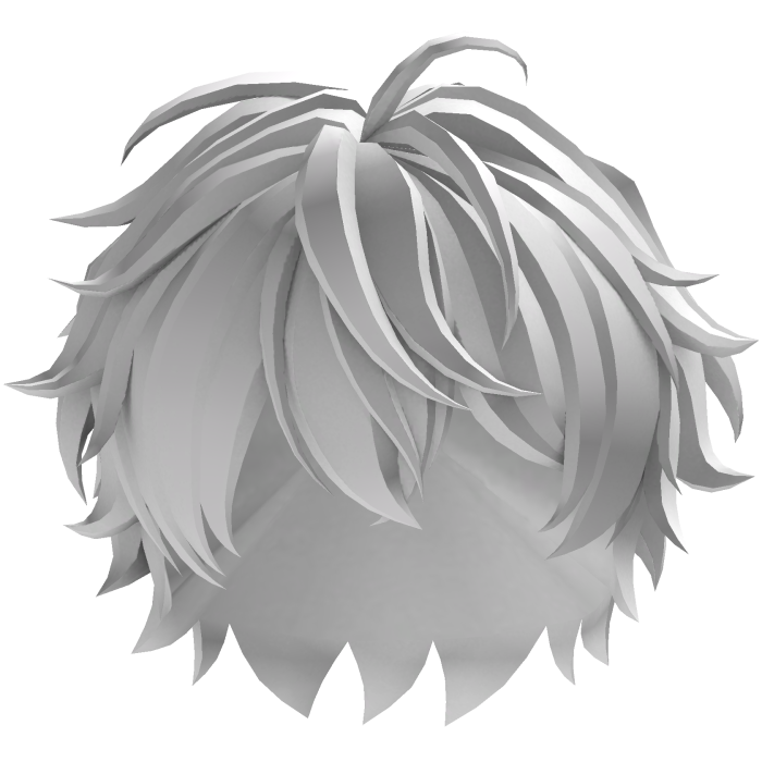 White Messy Anime Hair