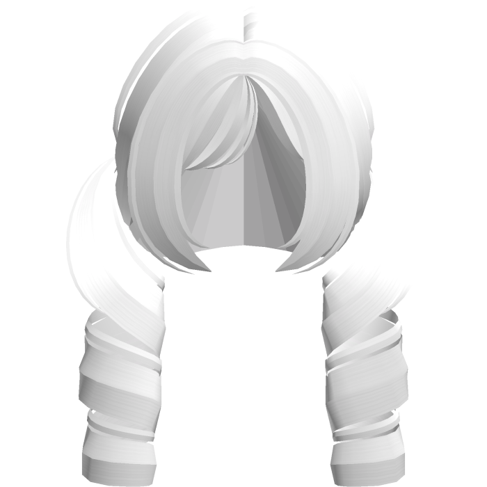 ୨୧ : kawaii curly doll pigtails in white