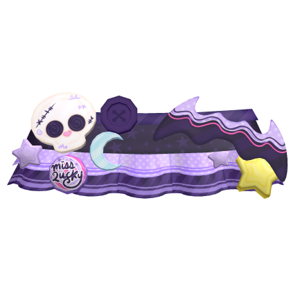 ♡ Cutesy cat witch halloween skull purple skirt Roblox item